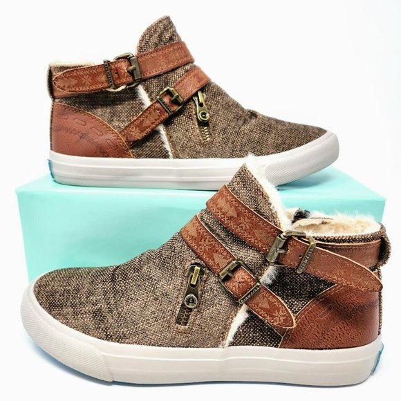 Blowfish Mojo-B SHR Faux Fur Lined Ankle Booties Sneakers, New, Fall Shoes - Picture 1 of 12